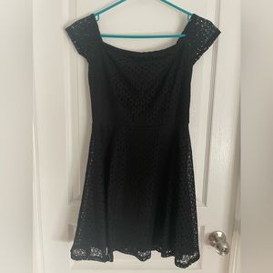 Lace A-Line mini dress black size S